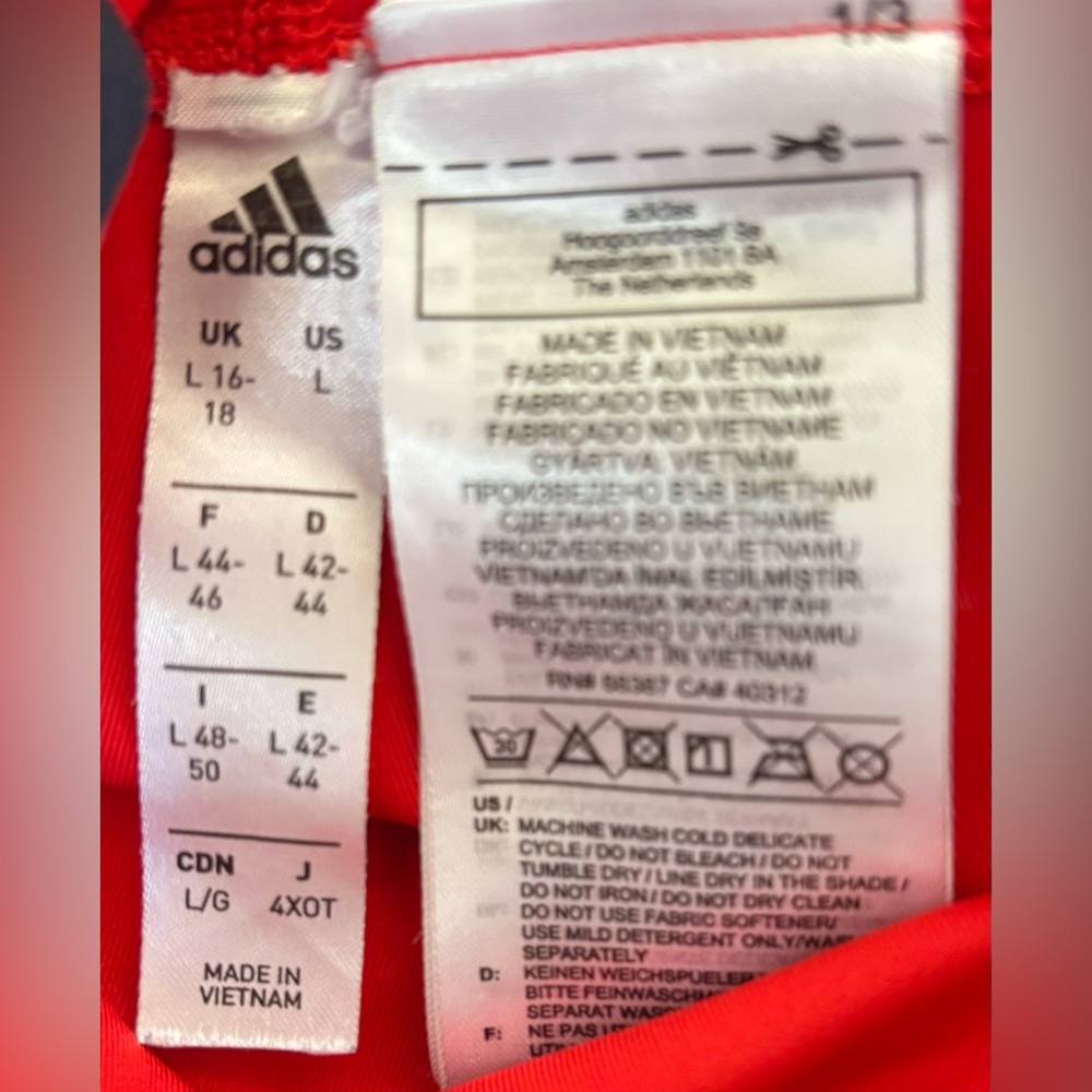 Adidas lux 7/8th length leggings woman Sz large activewear red mesh perforated - Picture 9 of 9